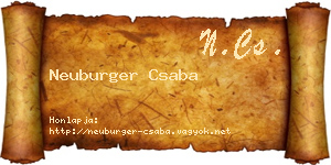 Neuburger Csaba névjegykártya